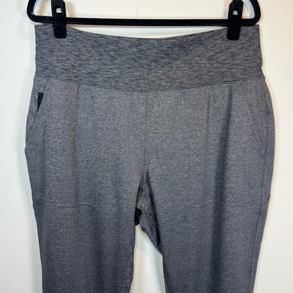 Athleta Womens Venice High Rise Jogger Pants Gray Heather Athletic Zip Pocket XL - Picture 2 of 14